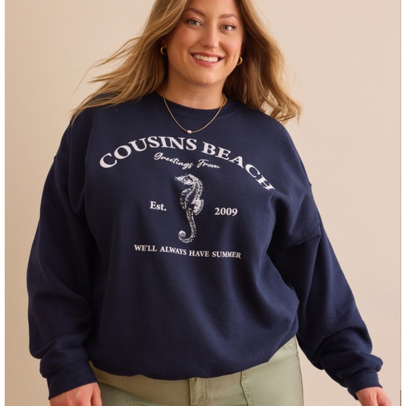 ARULA Tops - Arula Cousins Beach Sweatshirt Size 2X/3X Navy Oversized